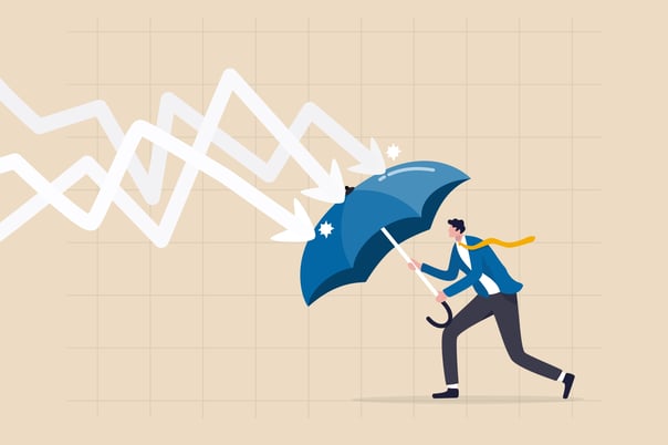 business man with umbrella illustration