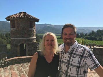 Michael and Kathryn at the Castillo di Amorosa
