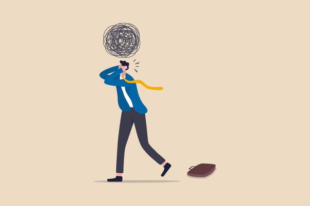 illustration of frustrated business person